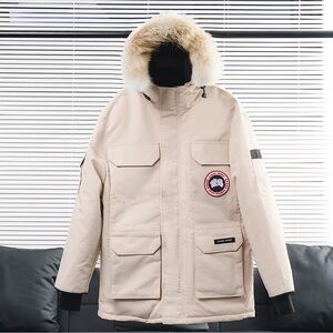 Canada Goose Light Tan Parka with Fur Hood